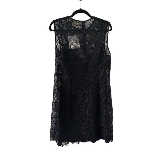 Diane Von Furstenberg Sleeveless Tailored Overlay Dress Black Women’s Size 12 - Picture 1 of 10